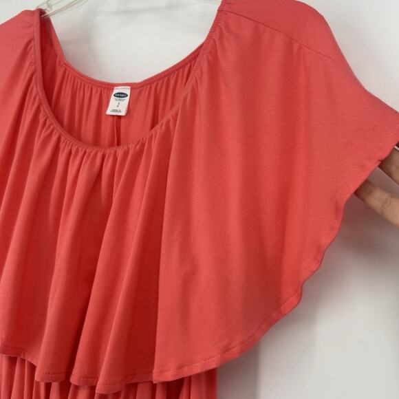 Old Navy Flounce Romper Pink Flowy Drawstring Short Sleeve Summer Size S - Picture 3 of 10